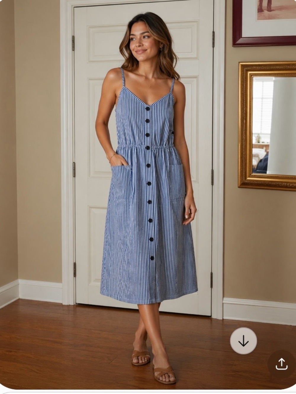 Halife Blue Stripped Sundress